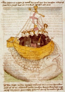 Saint Brendan and the whale from a 15th-century manuscript